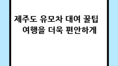 제주도 유모차 대여: 힘들지 않은 여행을 위한 완벽 가이드