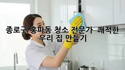 종로구 홍파동 청소 전문가 ✨ 쾌적한 우리 집 만들기!